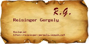 Reisinger Gergely névjegykártya